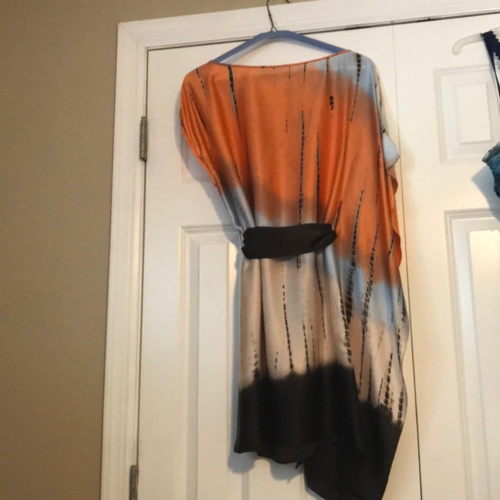 BCBG satin scarf dress